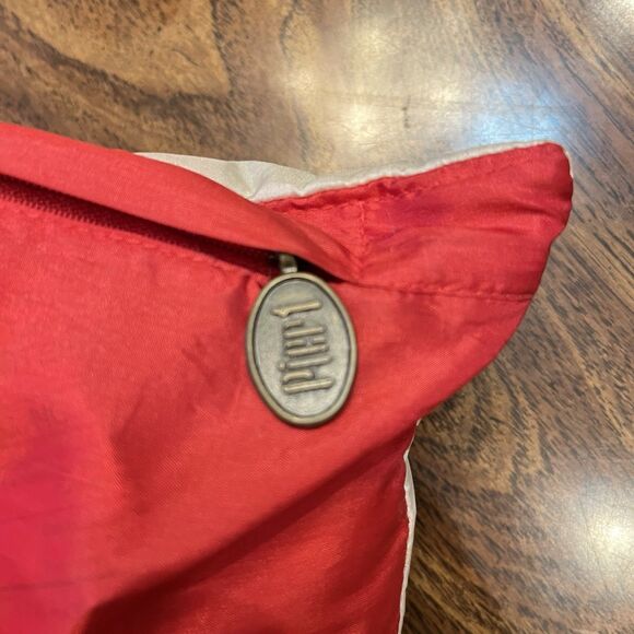 Pier 1 One Imports Throw Pillow Down Red Rose Felt Decor 3D Floral Cherry Red - Picture 9 of 11